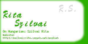 rita szilvai business card